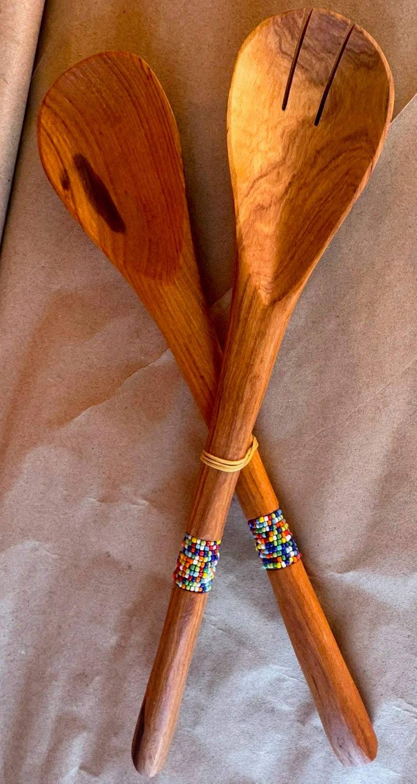 2 Wooden cooking spoons